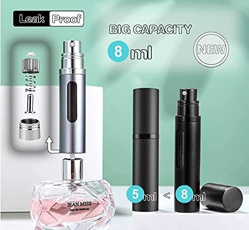 SixTmoon Perfume Atomizer Bottle, Portable Mini Refillable Empty Perfume Spray Sprayer, Leak Proof TSA Approved Cologne Sprayer for Travel Men Women, 8ml