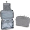 Vinonzi Travel Toiletry Bag, Hanging Makeup Organizer Storage Bag, Portable Mens Handheld Folding Waterproof Cosmetic Toiletry Bag for Toiletries Accessories (Grey)