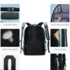 LOVEVOOK Travel Laptop Backpack Waterproof Anti Theft Backpack with Lock and USB Charging Port Large Computer Business Backpack for Women College Backpack (17 inch,Paleturquoise & White