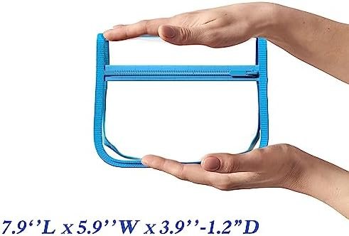 Olanmark 2 Pack TSA Approved Toiletry Bag - Quart Size Travel Bag for Toiletries - Reusable Clear Bag for Liquids - 311 Compliant Airplane Bag Blue