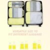 Compression Packing Cubes, Set of 6, Essential Travel Organizer for Suitcases, Luggage Organizing Bags, Ideal Packing Cubes as Travel Accessories for Efficient Packing. (Yellow)