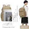 WEPOET Laptop Backpack For Men Simple College Backpack Lightweight Travel Backpack For Traveling On Airplane Casual Daypack Carry On Backpack(Khaki)