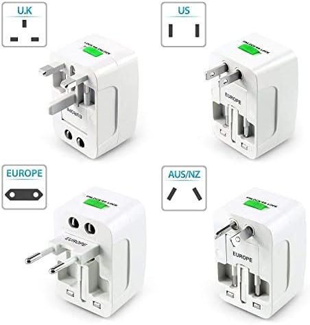 NACHEE Portable Worldwide Universal Power Adapter Converter, All in One International Out of Country Travel Wall Charger Plug Compatible with USA, EU, UK, and AUS and More Outlets