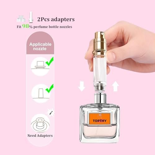 TOPTHY Perfume Travel Refillable Bottle Portable Cologne Sprayer Pocket Fragrance Atomizer 5ml with Leather Case for Men Women (Black)