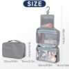Vinonzi Travel Toiletry Bag, Hanging Makeup Organizer Storage Bag, Portable Mens Handheld Folding Waterproof Cosmetic Toiletry Bag for Toiletries Accessories (Grey)