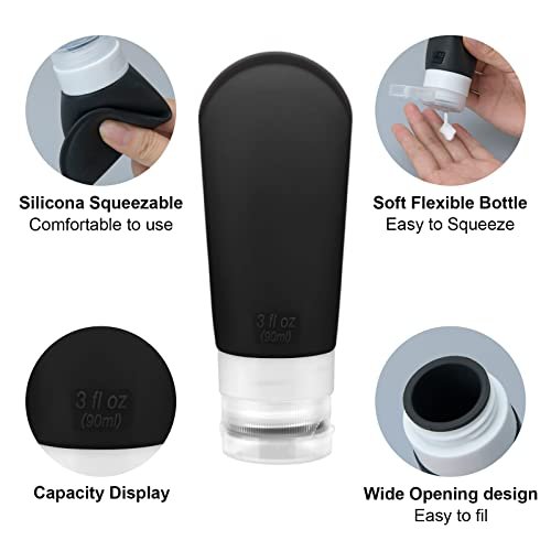 BOLWEO Travel Bottles for Toiletries, TSA Approved 16 Packs Squeezable Travel Containers Leakproof Refillable Travel Essentials for Shampoo Liquid Body Wash