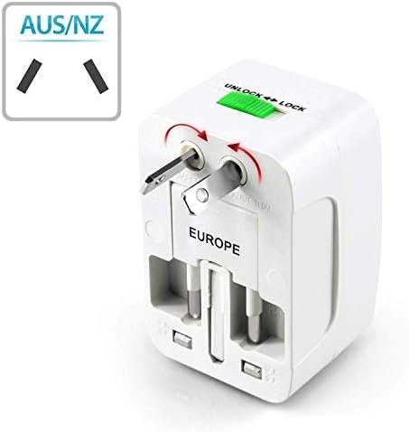 NACHEE Portable Worldwide Universal Power Adapter Converter, All in One International Out of Country Travel Wall Charger Plug Compatible with USA, EU, UK, and AUS and More Outlets