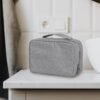 Vinonzi Travel Toiletry Bag, Hanging Makeup Organizer Storage Bag, Portable Mens Handheld Folding Waterproof Cosmetic Toiletry Bag for Toiletries Accessories (Grey)