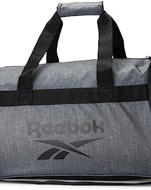 Reebok Duffel Bag – Warrior II Sports Gym Bag – Lightweight Carry On Weekend Overnight Luggage for Travel, Beach, Yoga, Medium Heather Grey