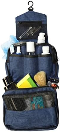 Hanging Toiletry Bag For Women Men, Dopp Kit & Shaving Kit, Travel Toiletry Bag, Makeup Cosmetic Bag, Mens Travel Bag Toiletry (NAVY BLUE)