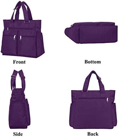 Canvas Tote Bag Waterproof Nylon Multi Pocket Shoulder Bags Laptop Work Bag Teacher Purse and Handbags for Women & Men
