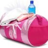 Water-resistance Dance Ballet Slippers Duffel Bag, Kids Travel Bag with Adjustable Carry On Pouch, Dance Accessories For Girls, Teens (Hot Pink/Pink)