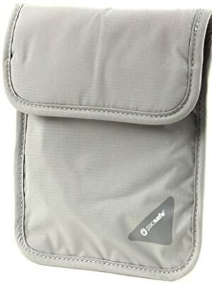 Pacsafe Coversafe X75 Anti-Theft RFID Blocking Neck Pouch, Neutral Grey