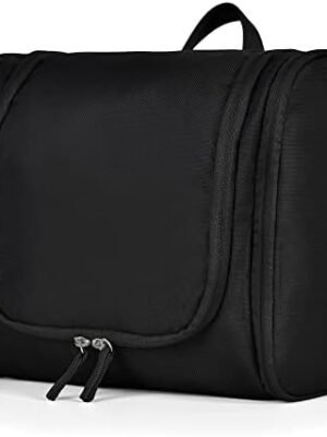 YOHOM Hanging Travel Toiletry Kit Bag for Men, Bathroom & Shower Organizer Kit Men for Accessories, Cosmetics, Travel Essentials Toiletries Kit (Large Size, Black)