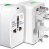 NACHEE Portable Worldwide Universal Power Adapter Converter, All in One International Out of Country Travel Wall Charger Plug Compatible with USA, EU, UK, and AUS and More Outlets