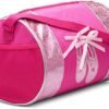 Water-resistance Dance Ballet Slippers Duffel Bag, Kids Travel Bag with Adjustable Carry On Pouch, Dance Accessories For Girls, Teens (Hot Pink/Pink)
