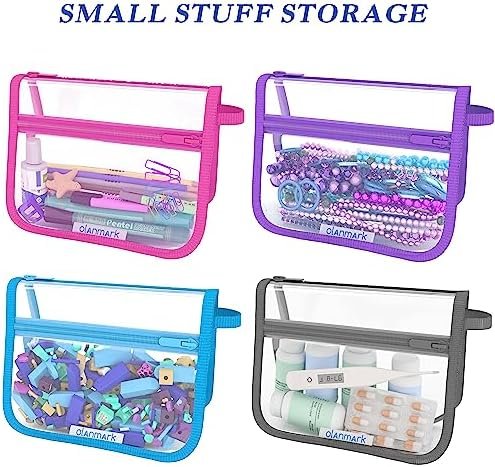 Olanmark 2 Pack TSA Approved Toiletry Bag - Quart Size Travel Bag for Toiletries - Reusable Clear Bag for Liquids - 311 Compliant Airplane Bag Blue