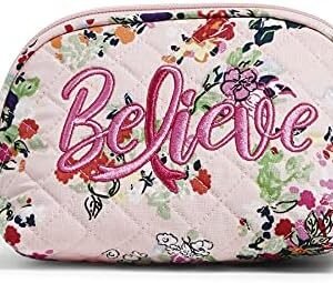 Women’s Cotton Clamshell Cosmetic Makeup Organizer Bag