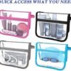 Olanmark 2 Pack TSA Approved Toiletry Bag - Quart Size Travel Bag for Toiletries - Reusable Clear Bag for Liquids - 311 Compliant Airplane Bag Blue
