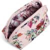 Women's Cotton Clamshell Cosmetic Makeup Organizer Bag