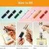 TOPTHY Perfume Travel Refillable Bottle Portable Cologne Sprayer Pocket Fragrance Atomizer 5ml with Leather Case for Men Women (Black)
