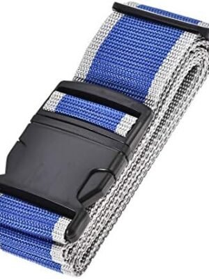 uxcell Luggage Strap Suitcase Belt with Buckle Label, 2×78 2Mx5cm Adjustable PP Travel Bag Packing Accessory, Blue Gray