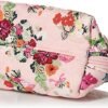 Women's Cotton Clamshell Cosmetic Makeup Organizer Bag