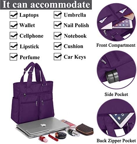 Canvas Tote Bag Waterproof Nylon Multi Pocket Shoulder Bags Laptop Work Bag Teacher Purse and Handbags for Women & Men