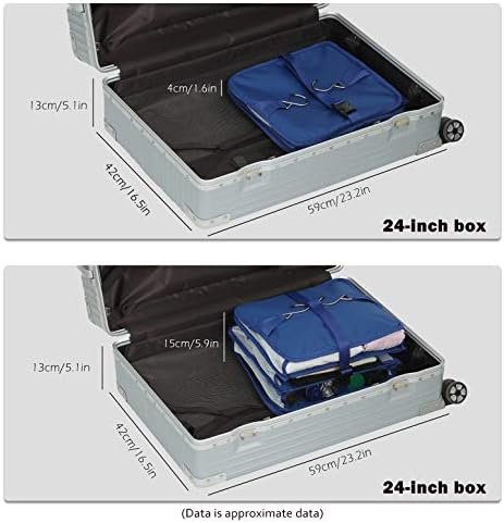 Portable Luggage Organizer - Hanging Travel Packing System Luggage Cube Blue Large