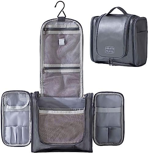 NHKRTE Hanging Toiletry Bag, Travel Toiletry Bag for Men and Women, Waterproof Hygiene Bag with Metal Hook for Toiletries, Makeup, Cosmetics