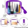 Sariok 3pcs/pack Clear Toiletry Bag with Zipper TSA Approved Travel Cosmetic Bag PVC Make-up Pouch Handle Straps for Women Men, Carry On Airport Airline Compliant Quart Bags 3-1-1 Kit Luggage