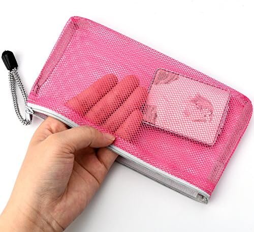 Shappy 8 Pieces Mesh Makeup Bag Cosmetics Pouch Zipper Carry Bag nylon Mesh Compact Travel Pouch Organizer for Toiletry and Cosmetics, 8 Colors
