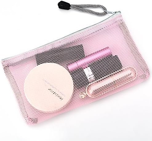 Shappy 8 Pieces Mesh Makeup Bag Cosmetics Pouch Zipper Carry Bag nylon Mesh Compact Travel Pouch Organizer for Toiletry and Cosmetics, 8 Colors
