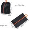Pack of 2 TEAM FIDELIS Water Resistant, Durable Travel Shoe Bags, 100% Recycled Shoe Storage Organizer Shoe Pouch with Zipper, for Men and Women (Black)