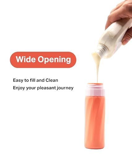 Travel Bottles for Toiletries, TSA Approved, Refillable Liquid Silicone Squeezable Bottle for Shampoo Conditioner Lotion, Clear Toiletry Bag, Leak Proof Containers 4PACK Pink