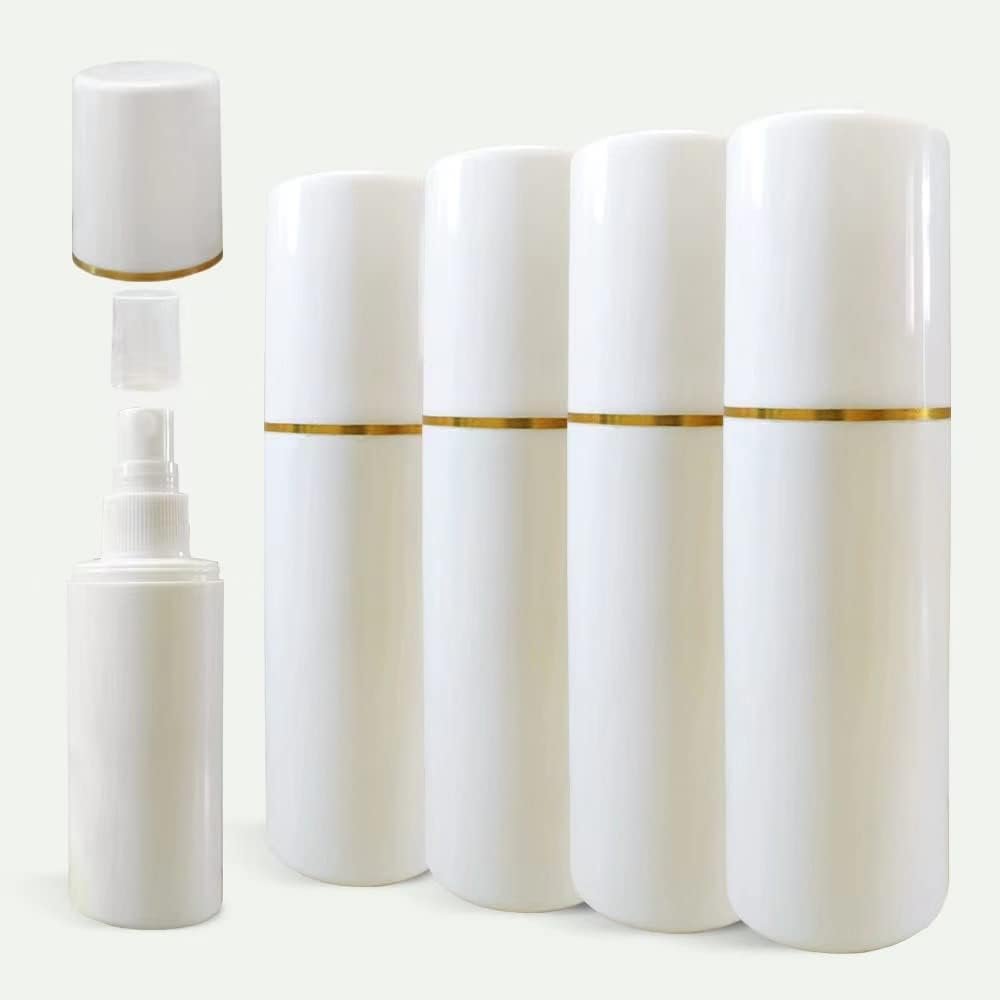 5 Pack Plastic Spray Bottles Travel Spray Bottle Reusable Empty Plastic Spray Bottle Double Cap Protection Perfume Essential Oil Travel Cleaner Botanical Cosmetic Bottle. (30ML-White)