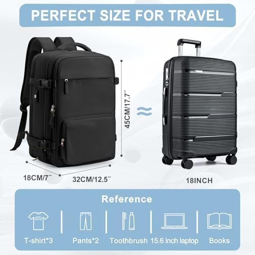 Travel Backpack for Women Men, Carry on Backpack for Flight Approved, Mochila de Viaje Personal Item Luggage Backpack
