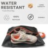 Pack of 2 TEAM FIDELIS Water Resistant, Durable Travel Shoe Bags, 100% Recycled Shoe Storage Organizer Shoe Pouch with Zipper, for Men and Women (Black)