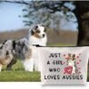 G2TUP Aussie Lover Gift Who Loves Aussies Makeup Bag Aussie Mom Cosmetics Bag Aussie Dog Owner Gift Australian Shepherd Zipper Travel Pouch (Loves Aussies White Bag)