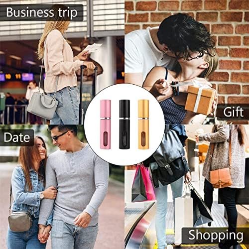 51oVxtbjgVL._AC_.jpg Mini Spray Bottles,Black,Gold,Pink Spray Bottle,Perfume Travel Refillable,Little Perfume Spray Bottle,Portable Perfume Atomizer Travel 5ML,Reusable Perfume Bottles With 1 Flat Pump Tool(3+1Pcs)