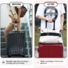 Travel Belt for Luggage Sencico - Travel Belt for Luggage Over Handle Adjustable Luggage Belt - Add a Bag Luggage Strap for Carry On Bag 2-in-1 Luggage Straps Black