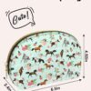 Green Horse Makeup Bag for Girls Half Moon Cosmetic Bag Travel Toiletry Bag Portable Small Makeup Pouch for Purse Makeup Brush Storage Bag Valentine's Day Gifts