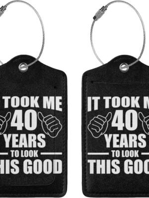 40th Birthday Gifts for Men Women, 40 Year Old Birthday Luggage Tag for Suitcases, Christmas Anniversary Unique Ideas Gift for Friends, Him, Her, Husband, Wife, Dad, Mom