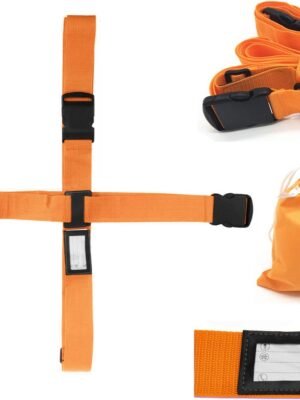 Adjustable Luggage Strap Suitcase Baggage Packing Belt Travel Accessories Long Cross Strap (Orange)