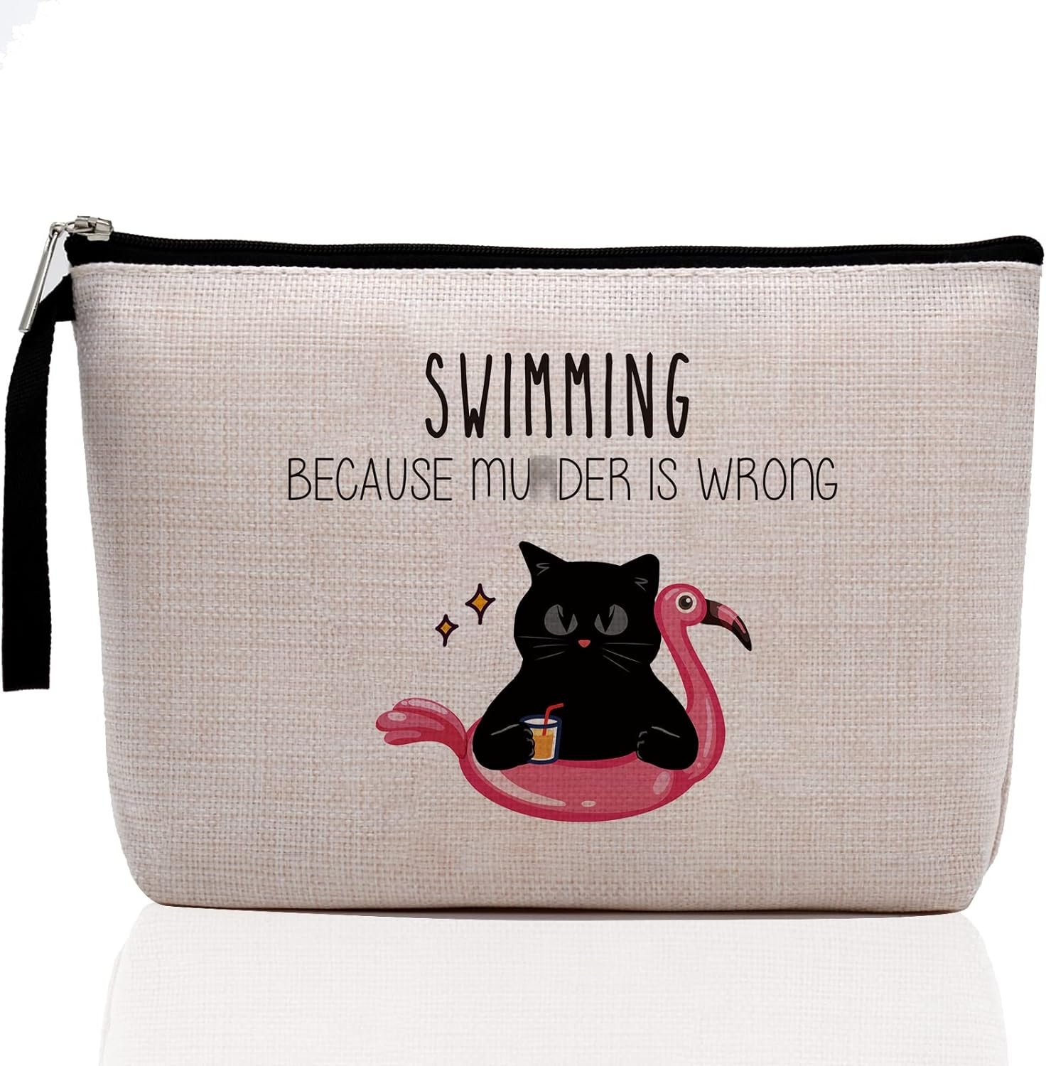 Beach Bag, Swimming Lover Gifts Beach Survival Kit Swimming Accessories for Swimmer, Funny Unique Humor Novelty Sarcasm Travel Makeup Bag for Women Girl Her Female Summer Travel Cosmetic Pouch