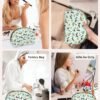 Green Horse Makeup Bag for Girls Half Moon Cosmetic Bag Travel Toiletry Bag Portable Small Makeup Pouch for Purse Makeup Brush Storage Bag Valentine's Day Gifts