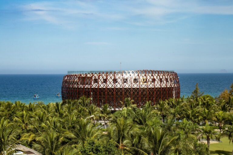 Iconic Basket Boat-Shaped Convention Centre opens in Vietnam