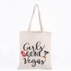WCGXKO Girls Gone Vegas Las Vegas Girls Trip Vegas Vacation Birthday Zipper Makeup Bags Travel Toiletry Bag Accessories (Girls GONE Vegas tote)