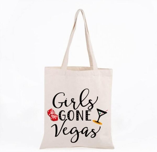 WCGXKO Girls Gone Vegas Las Vegas Girls Trip Vegas Vacation Birthday Zipper Makeup Bags Travel Toiletry Bag Accessories (Girls GONE Vegas tote)