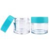 Beauticom 7 Gram / 7 ML (Quantity: 12 Pieces) Thick Wall Round Leak Proof Clear Acrylic Jars with Teal Lids for Beauty, Cream, Cosmetics, Salves, Scrubs